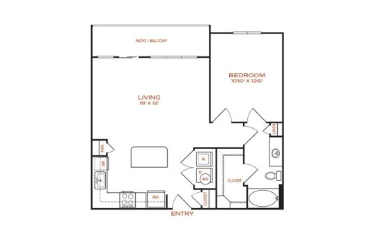 the floor plan for a two bedroom apartment at The NEO Midtown
