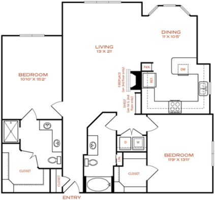 a map of a building with a large orange and brown building at The NEO Midtown
